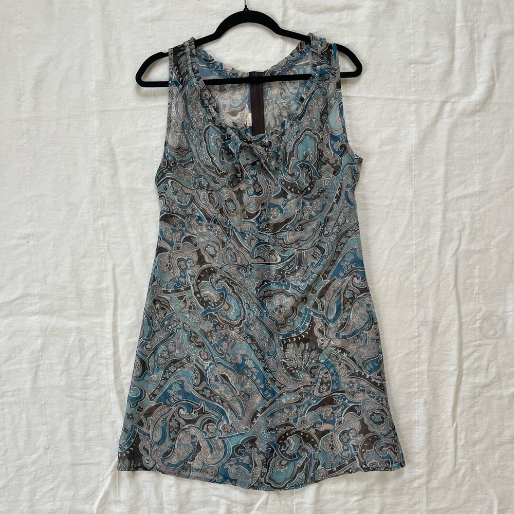 Womens Boho western sheer dress blue